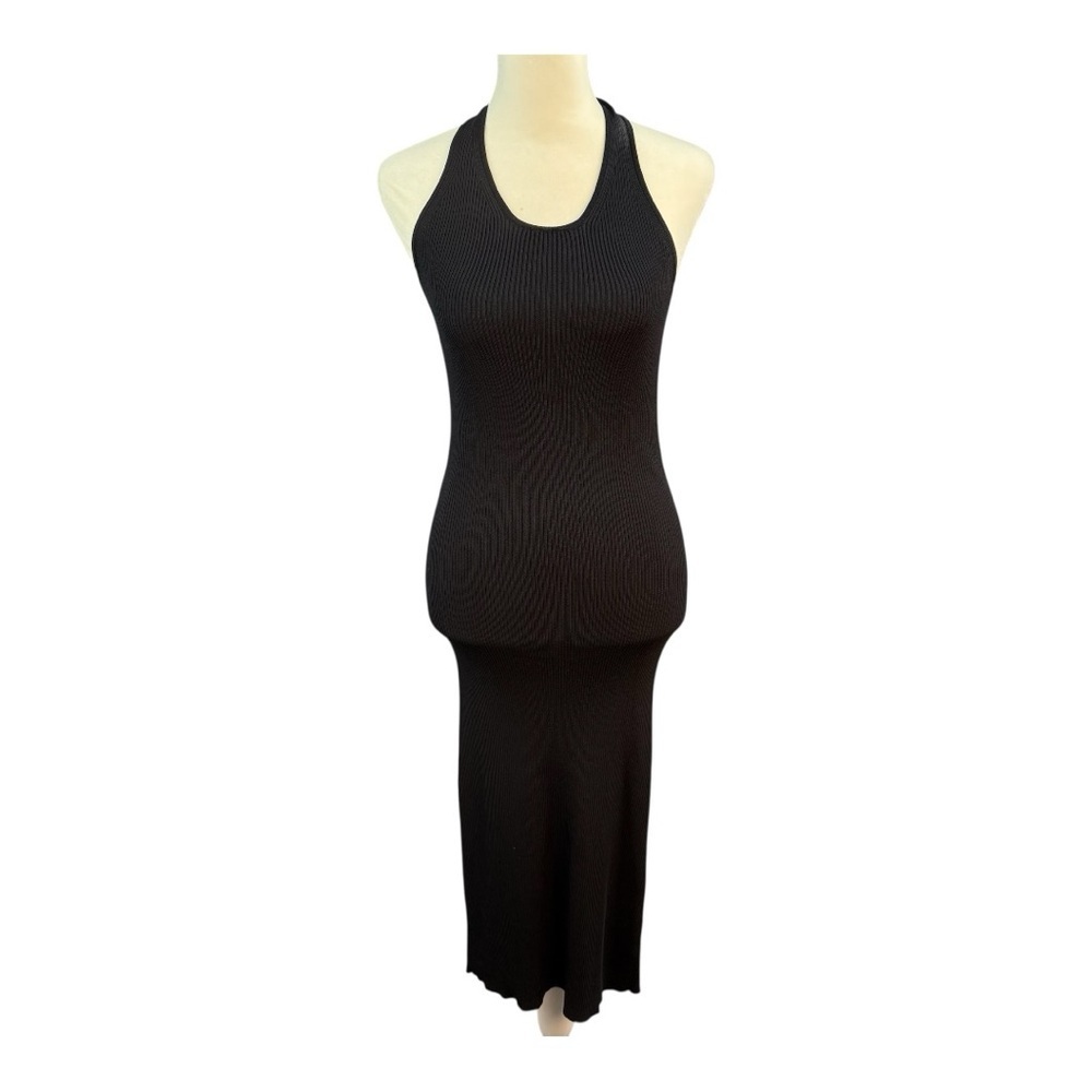 Modern Citizen Ally Ribbed Midi Dress in Black Size Small